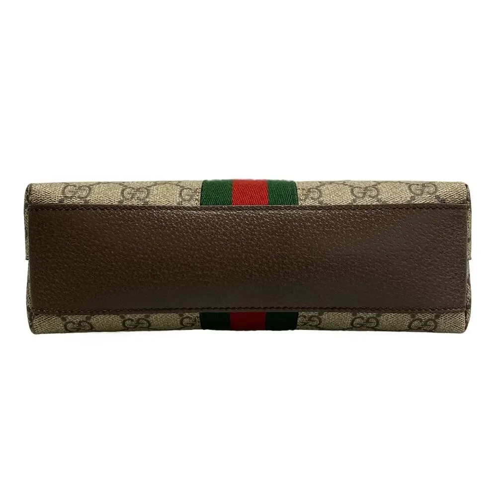 Gucci Ophidia Shoulder Bag 499621 Beige Dark Brown PVC Leather - Picture 5 of 15